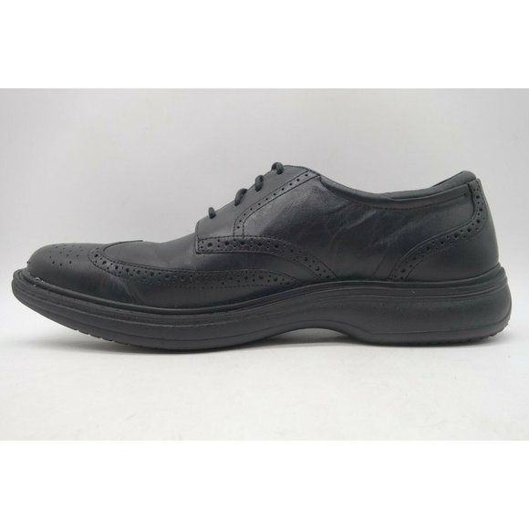 Dr Comfort Wing Black Leather Wingtip Lace Up Oxfords Shoes Men\'s 11.5 M